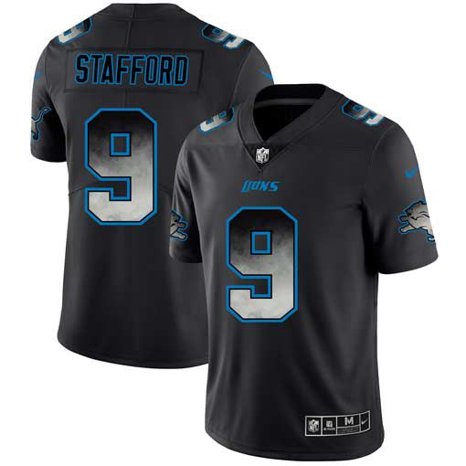 Men Detroit Lions #9 Stafford Nike Teams Black Smoke Fashion Limited NFL Jerseys->dallas cowboys->NFL Jersey